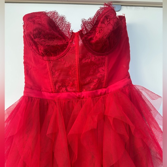 For Love And Lemons Strapless Red Dress - Picture 5 of 7